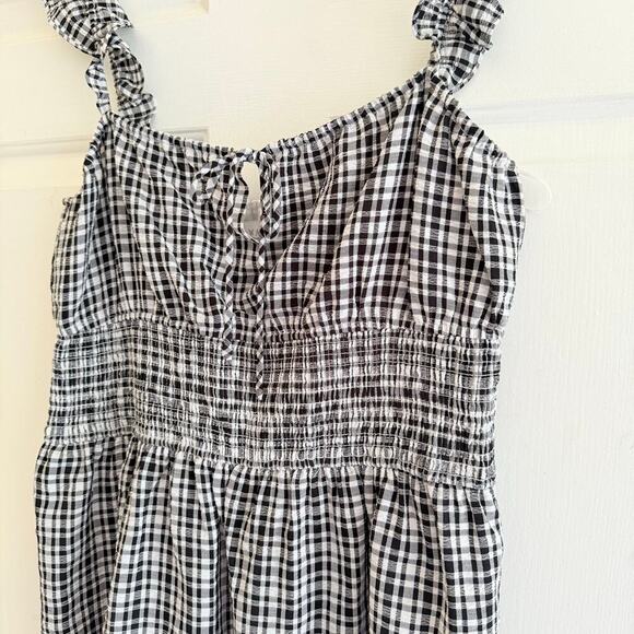 WAYF Gingham Checkered Smocked Dress Size XL ruffle sleeves Prairie Peasant - Picture 3 of 6